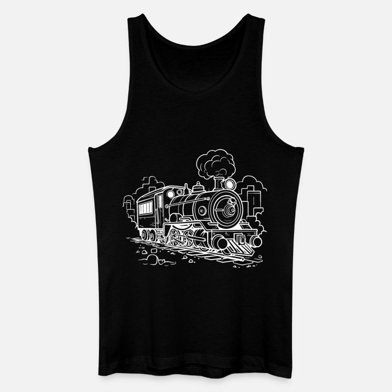 Dampflokomotive - Männer Bio Tank Top - Schwarz