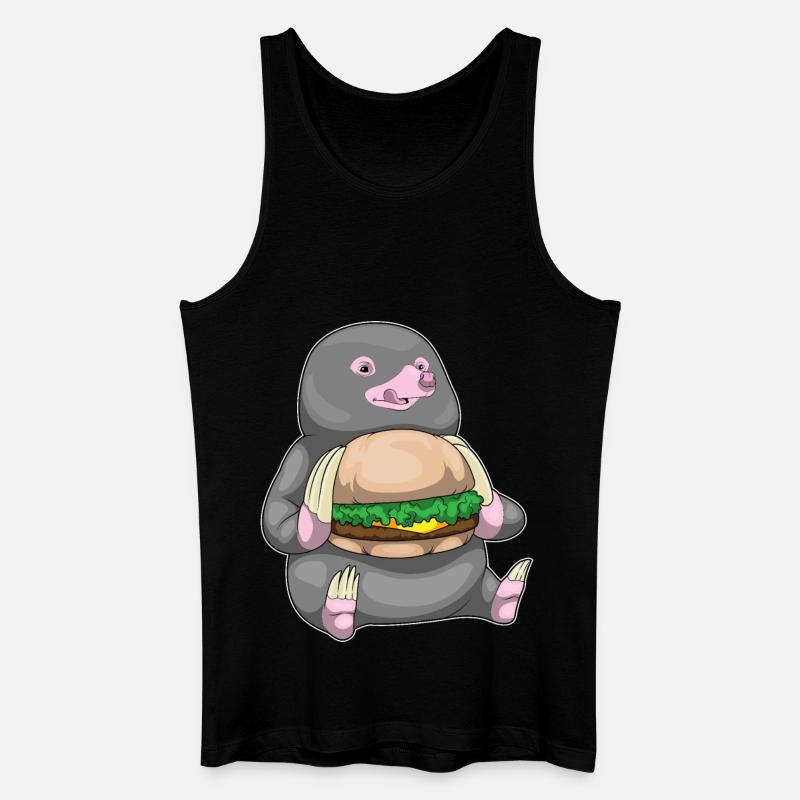 Maulwurf Cheeseburger - Männer Bio Tank Top - Schwarz