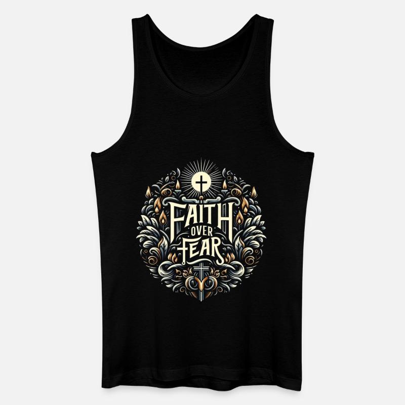 Glaube über Angst Ornament - Männer Bio Tank Top - Schwarz