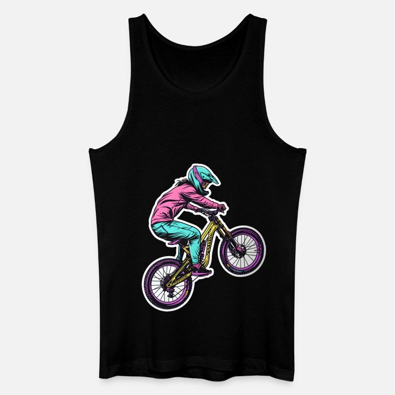 Mountainbikerin - Männer Bio Tank Top - Schwarz