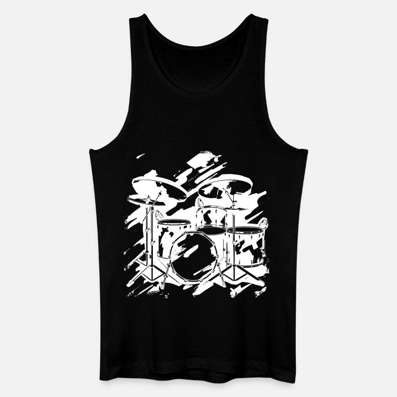 Schlagzeug - Männer Bio Tank Top - Schwarz
