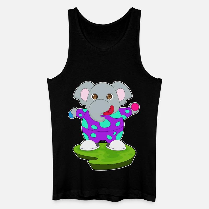 Elefant Clown - Männer Bio Tank Top - Schwarz