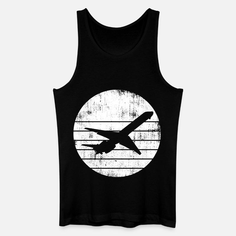 Flugzeug Zeichnung - Männer Bio Tank Top - Schwarz