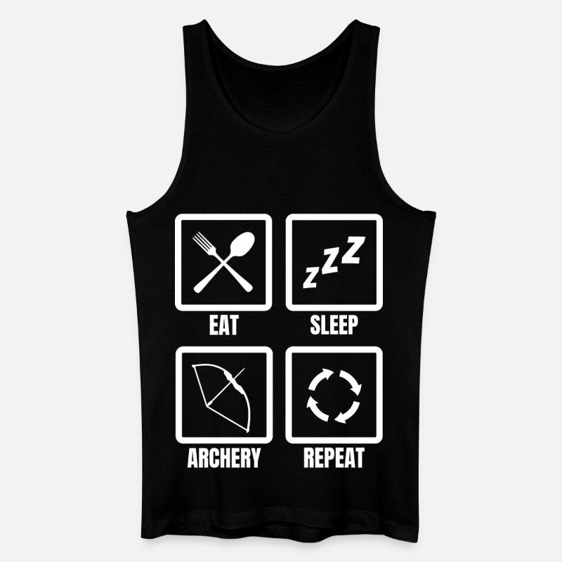Eat Sleep Archery Repeat - Männer Bio Tank Top - Schwarz