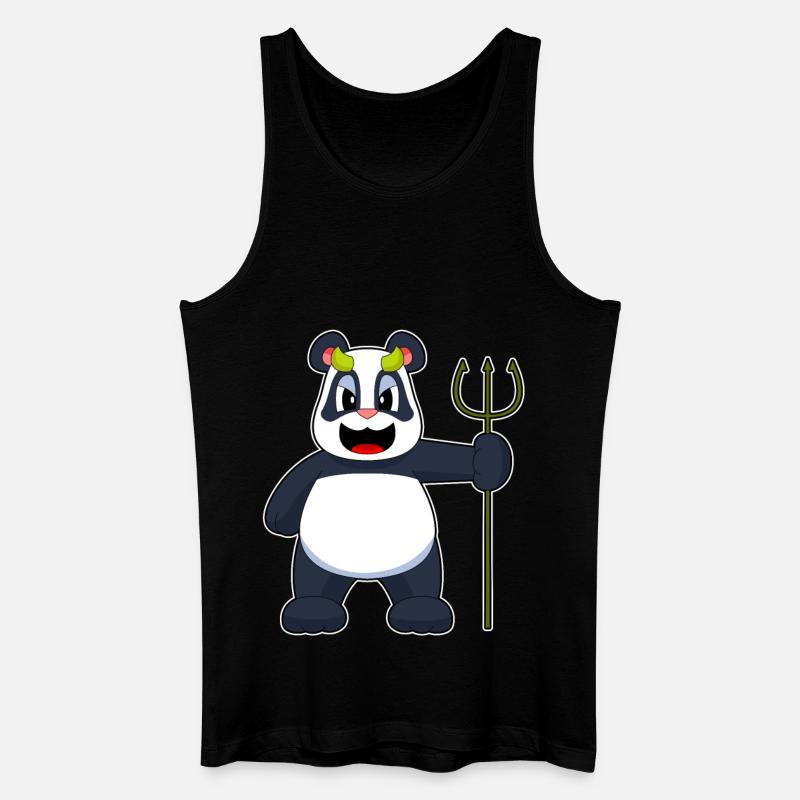 Panda Halloween Devil - Men’s Organic Tank Top - black