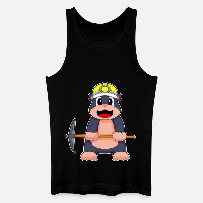 Maulwurf Bergarbeiter Spitzhacke Bergbau - Männer Bio Tank Top - Schwarz