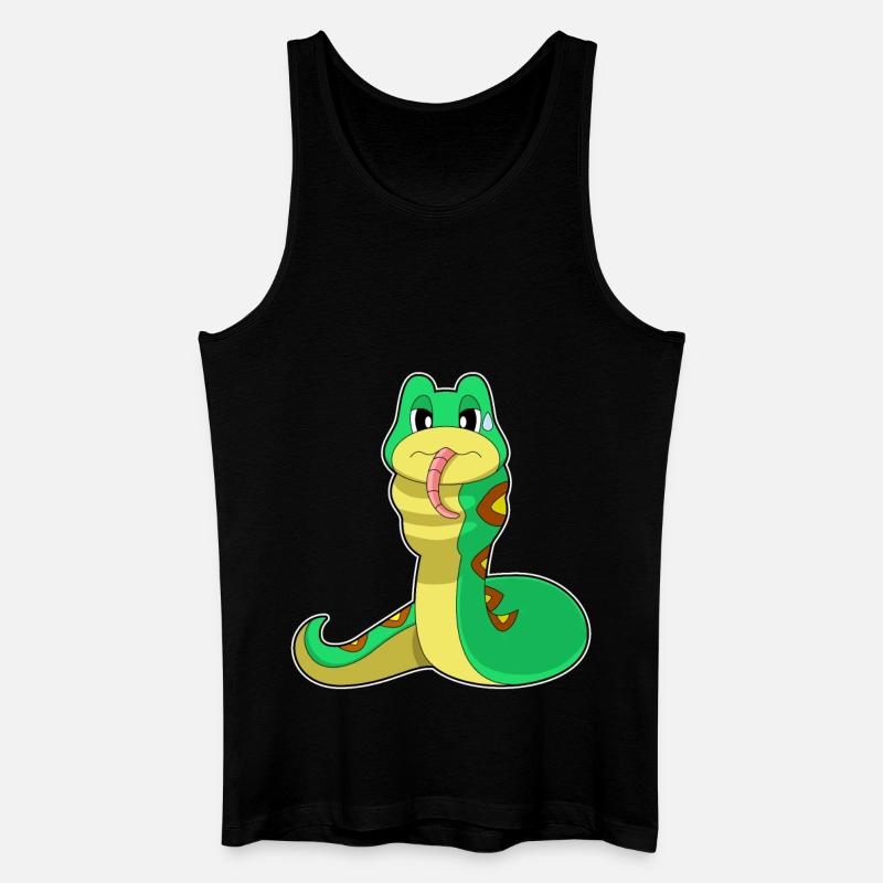 Schlange Essen - Männer Bio Tank Top - Schwarz