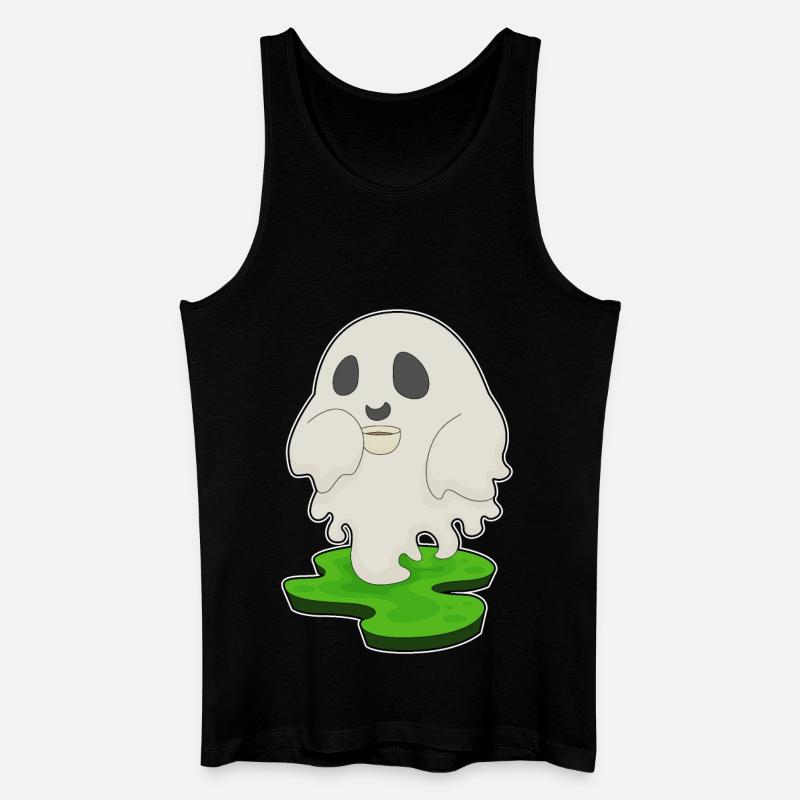 Geist Halloween Kaffee - Männer Bio Tank Top - Schwarz
