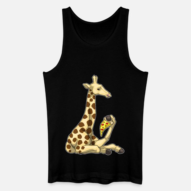 Giraffe Pizza - Männer Bio Tank Top - Schwarz