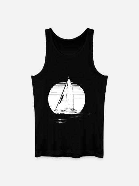 Sailboat Drawing - Men’s Organic Tank Top - black