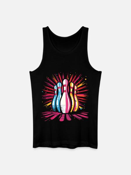 Bowling Cartoon Stil - Männer Bio Tank Top - Schwarz