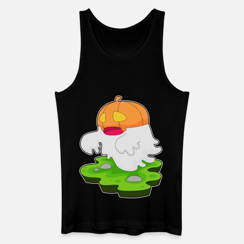 Ghost Halloween Pumpkin - Men’s Organic Tank Top - black