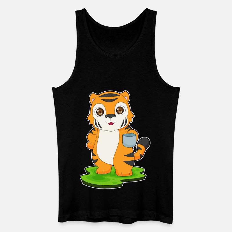 Tiger Kaffee Tasse - Männer Bio Tank Top - Schwarz