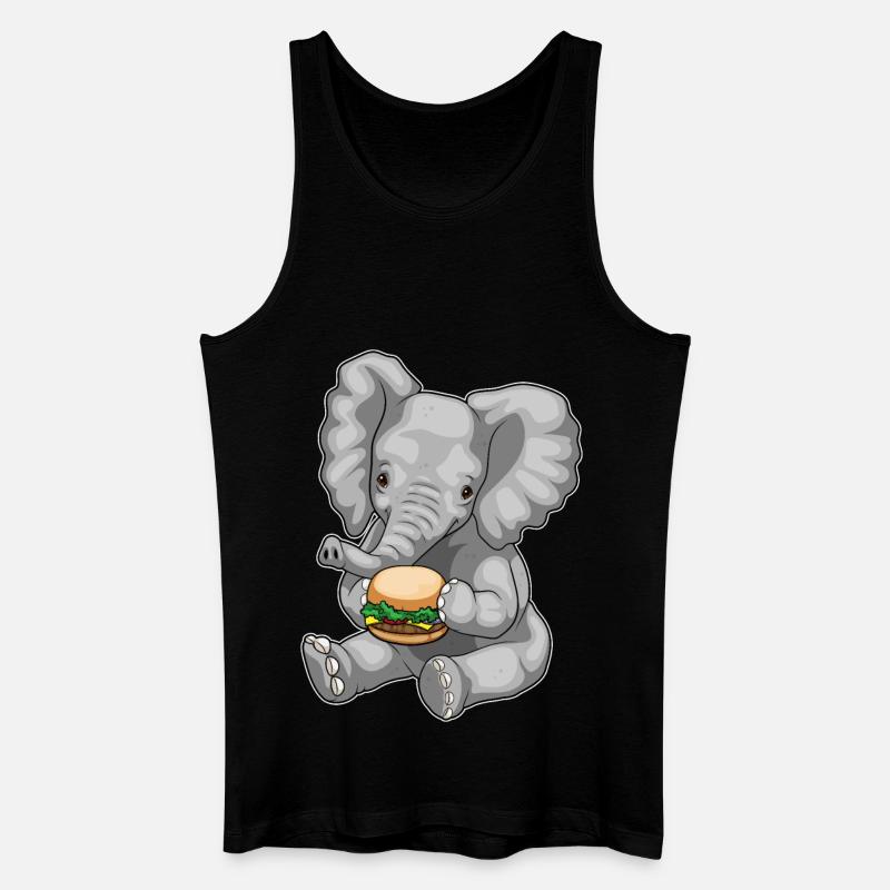 Elefant Cheeseburger - Männer Bio Tank Top - Schwarz