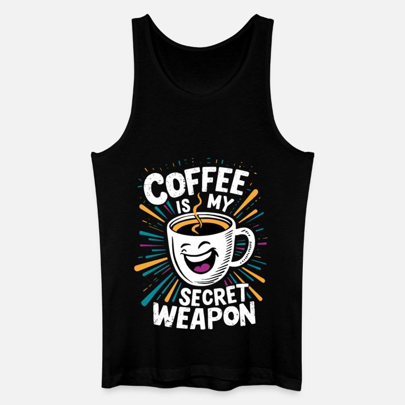 Lustige Kaffeetasse Spruch - Männer Bio Tank Top - Schwarz