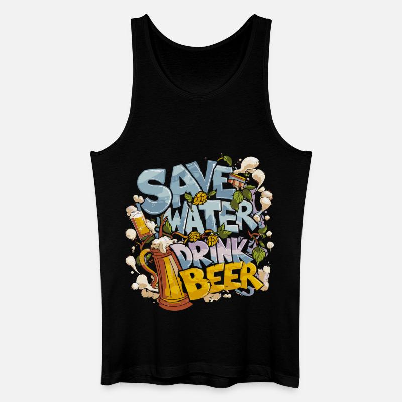 Save Water Drink Beer Biertrinker - Männer Bio Tank Top - Schwarz