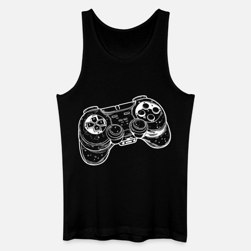 Videospiel Controller Zeichnung - Männer Bio Tank Top - Schwarz