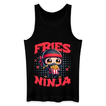 Frites Ninja Frites Ninja Restauration rapide Mignon Kawaii - Débardeur bio Homme - noir - Devant