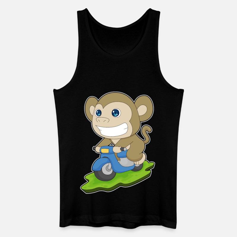 Affe Motorroller - Männer Bio Tank Top - Schwarz