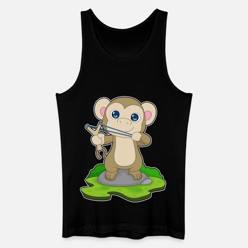 Monkey Slingshot - Men’s Organic Tank Top - black
