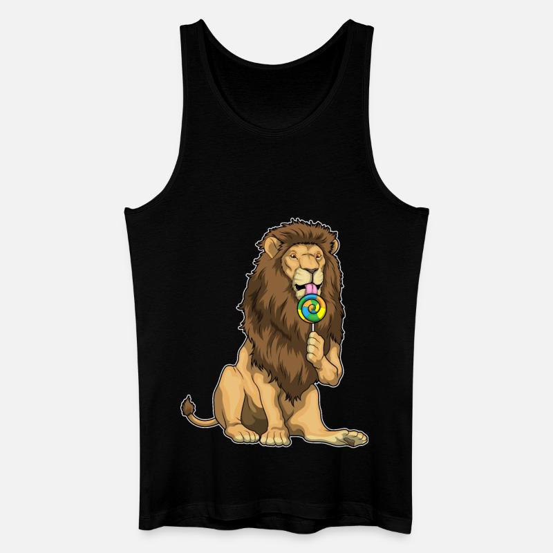 Löwe Lutscher - Männer Bio Tank Top - Schwarz