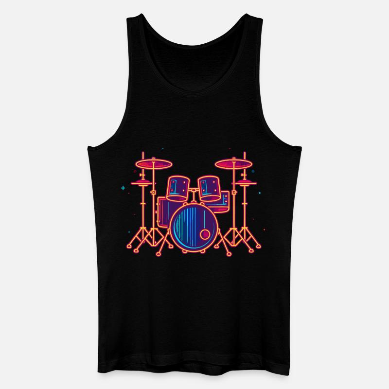 Schlagzeug Grafik - Männer Bio Tank Top - Schwarz