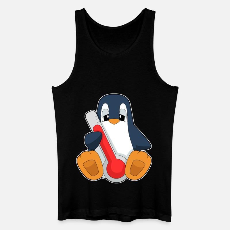 Pinguin Fieberthermometer - Männer Bio Tank Top - Schwarz