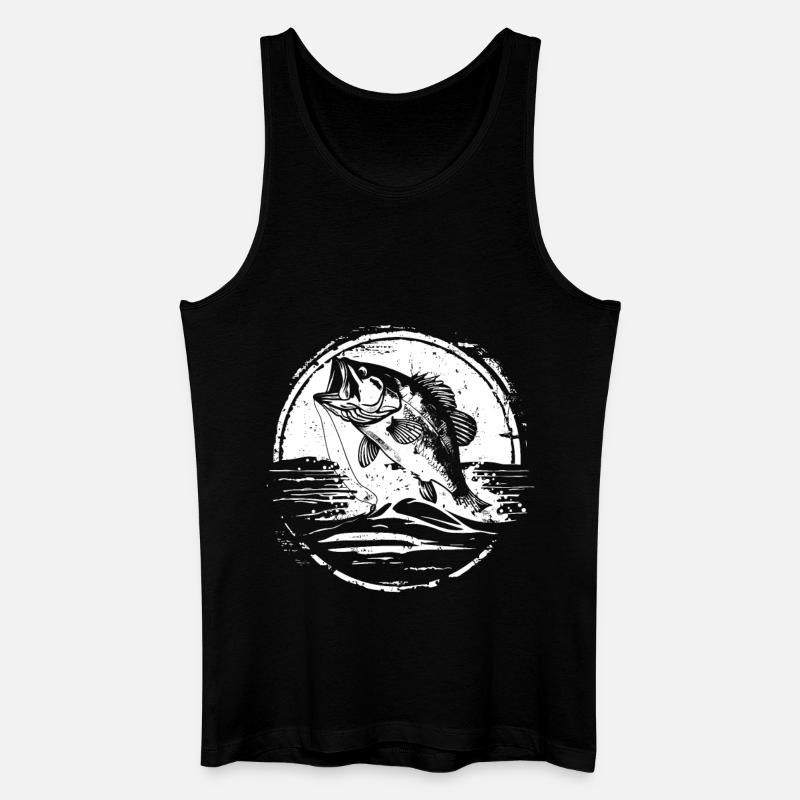Fisch Zeichnung - Männer Bio Tank Top - Schwarz