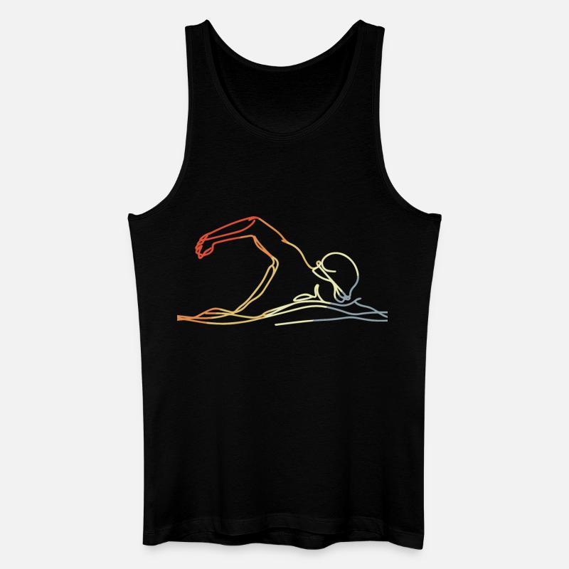 Schwimmen Retro Stil - Männer Bio Tank Top - Schwarz