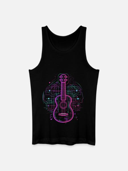 Ukulele Sketch Retro - Men’s Organic Tank Top - black
