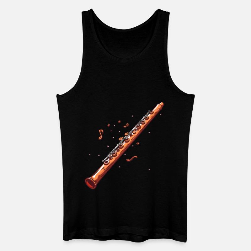 Flöte Grafik - Männer Bio Tank Top - Schwarz