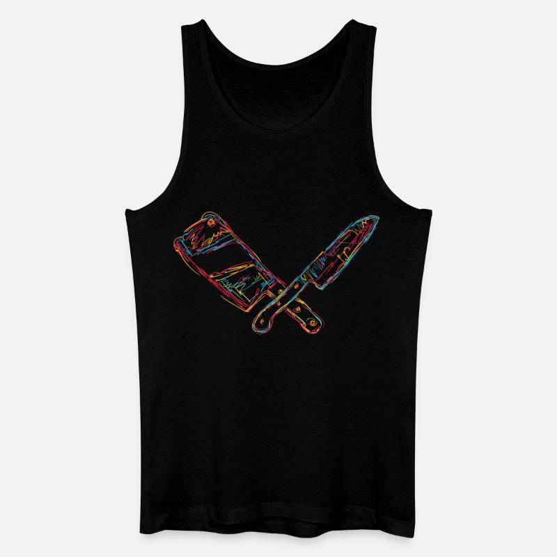 Retro Hackbeil - Männer Bio Tank Top - Schwarz