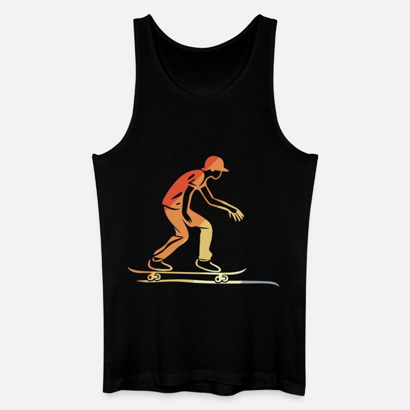 Skateboardfahrer Grafik Retro - Männer Bio Tank Top - Schwarz