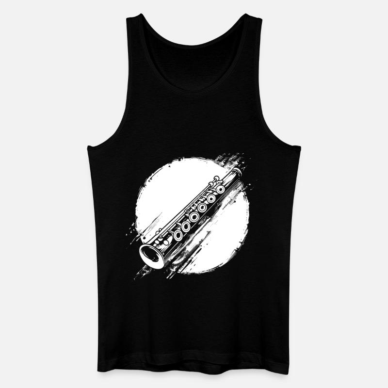 Flöte Grafik - Männer Bio Tank Top - Schwarz