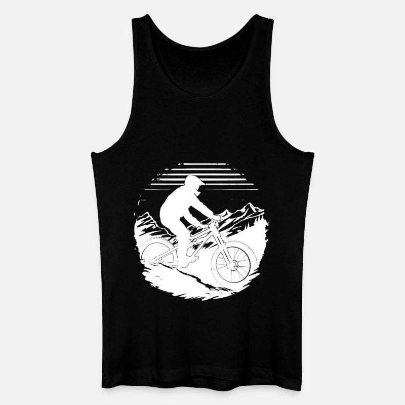 Mountainbiker Zeichnung - Männer Bio Tank Top - Schwarz