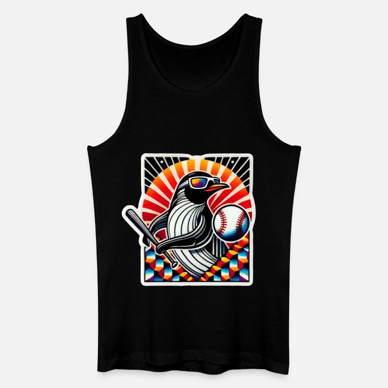 Baseball des pingouins - Débardeur bio Homme - noir