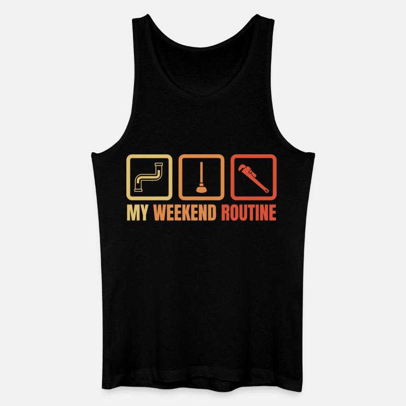 Klempner Wochenendroutine - Männer Bio Tank Top - Schwarz