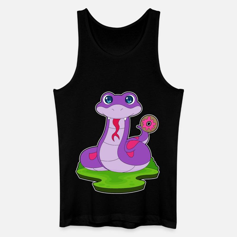 Schlange Donut - Männer Bio Tank Top - Schwarz
