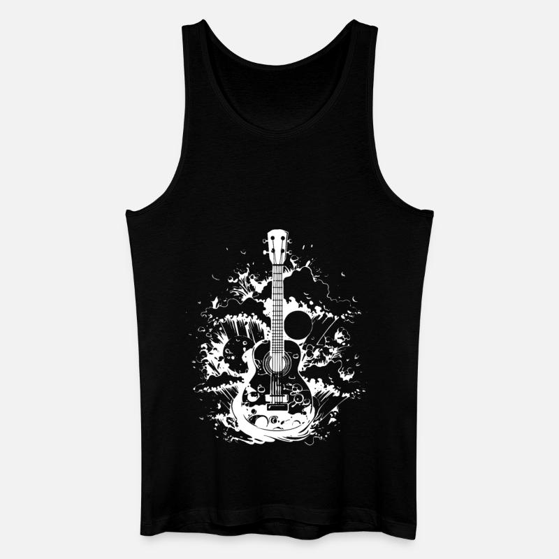 Ukulele Zeichnung - Männer Bio Tank Top - Schwarz