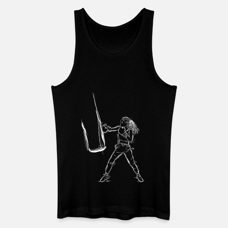 Boxerin Skizze - Männer Bio Tank Top - Schwarz