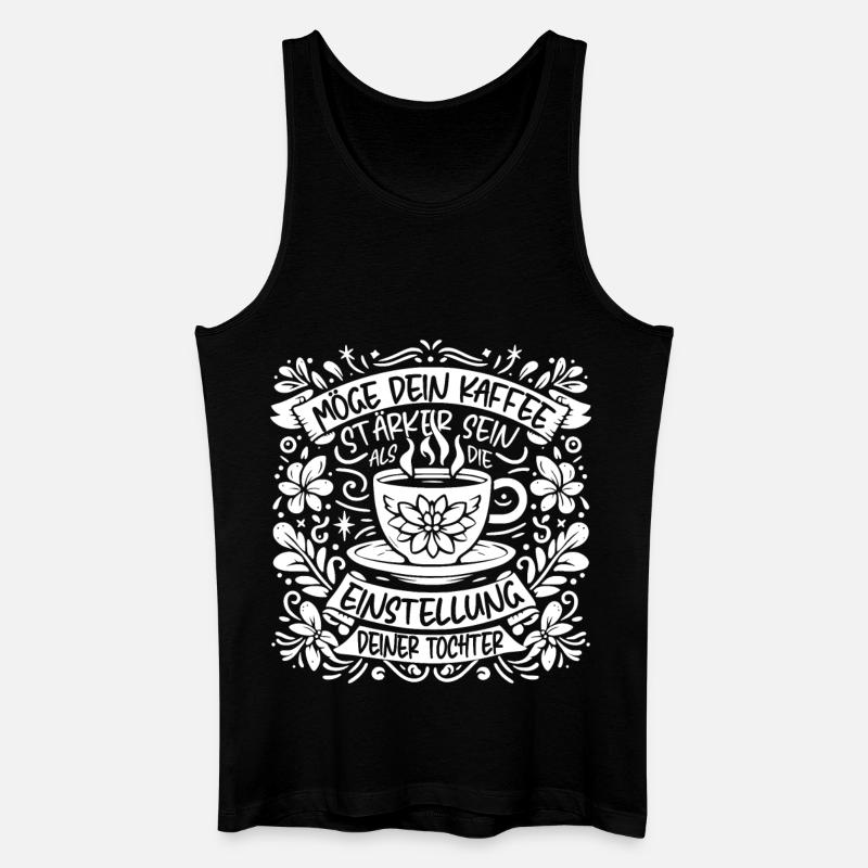 Tochter mit Koffeinhaltige Einstellung - Männer Bio Tank Top - Schwarz