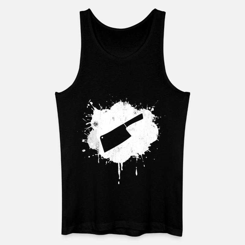 Hackmesser Skizze - Männer Bio Tank Top - Schwarz