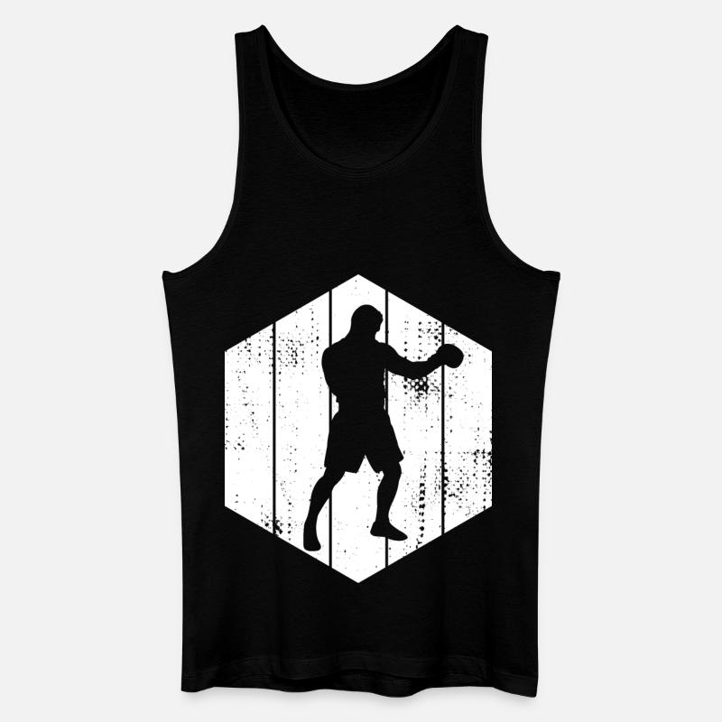 Boxer Skizze - Männer Bio Tank Top - Schwarz