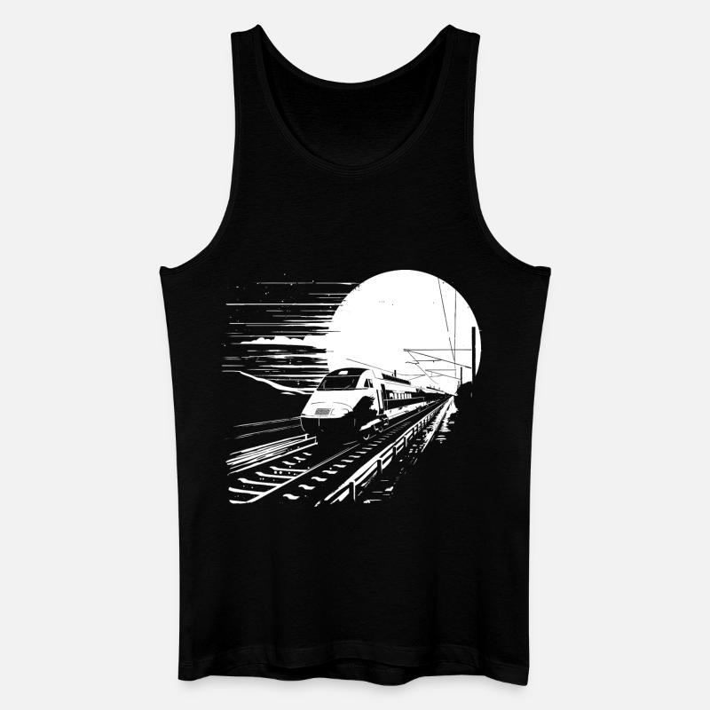 Eisenbahn Grafik - Männer Bio Tank Top - Schwarz