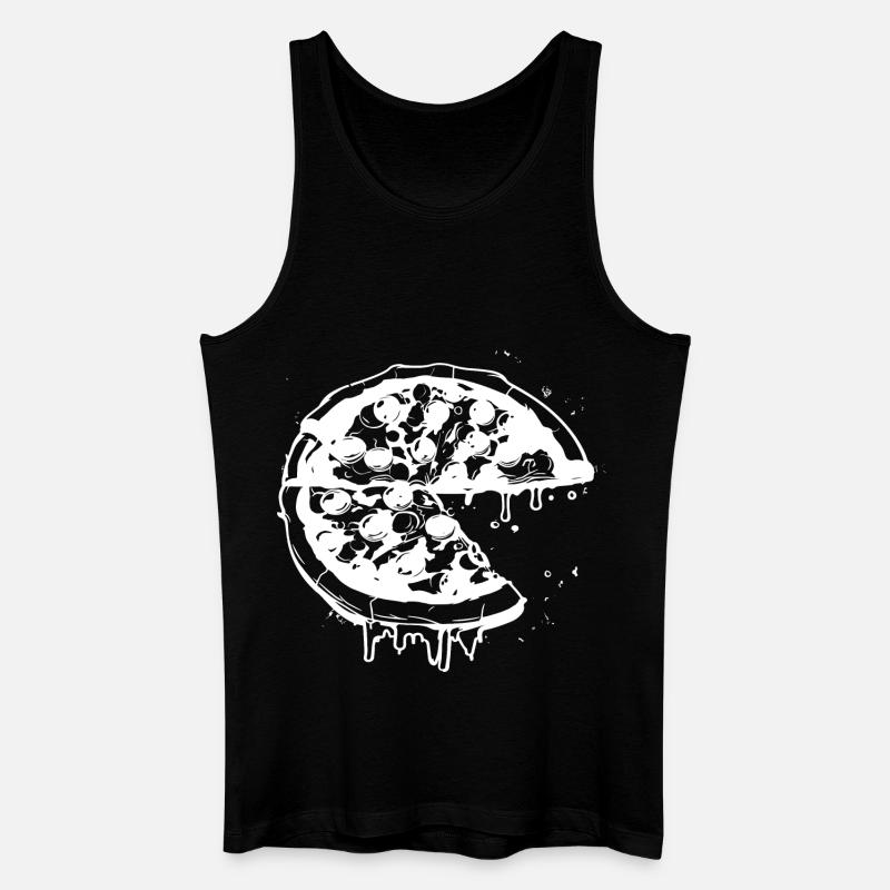 Pizza Zeichnung - Männer Bio Tank Top - Schwarz