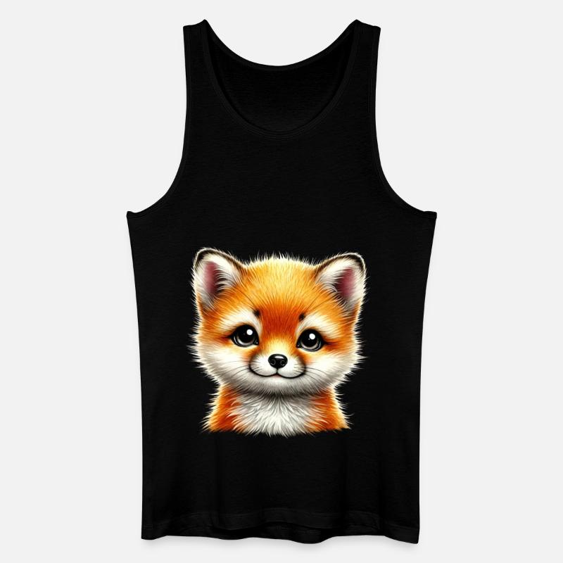 Fuchs Niedliches Fuchsjunges-Design - Männer Bio Tank Top - Schwarz