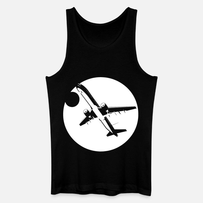 Flieger Zeichnung - Männer Bio Tank Top - Schwarz