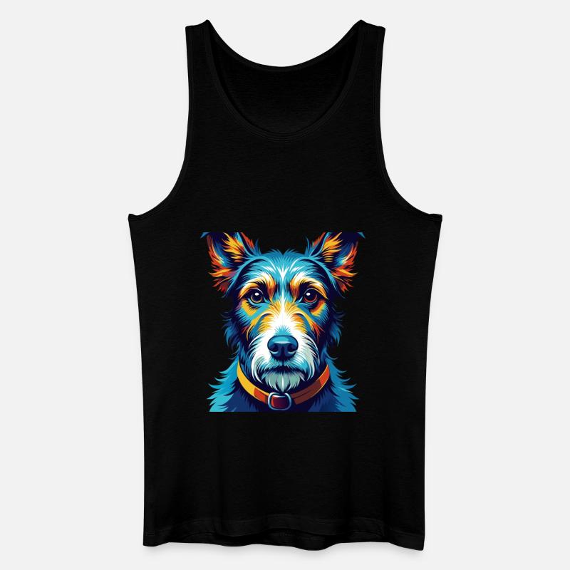 Foxterrier Glatte Hunderasse Karikatur Kawaii - Männer Bio Tank Top - Schwarz