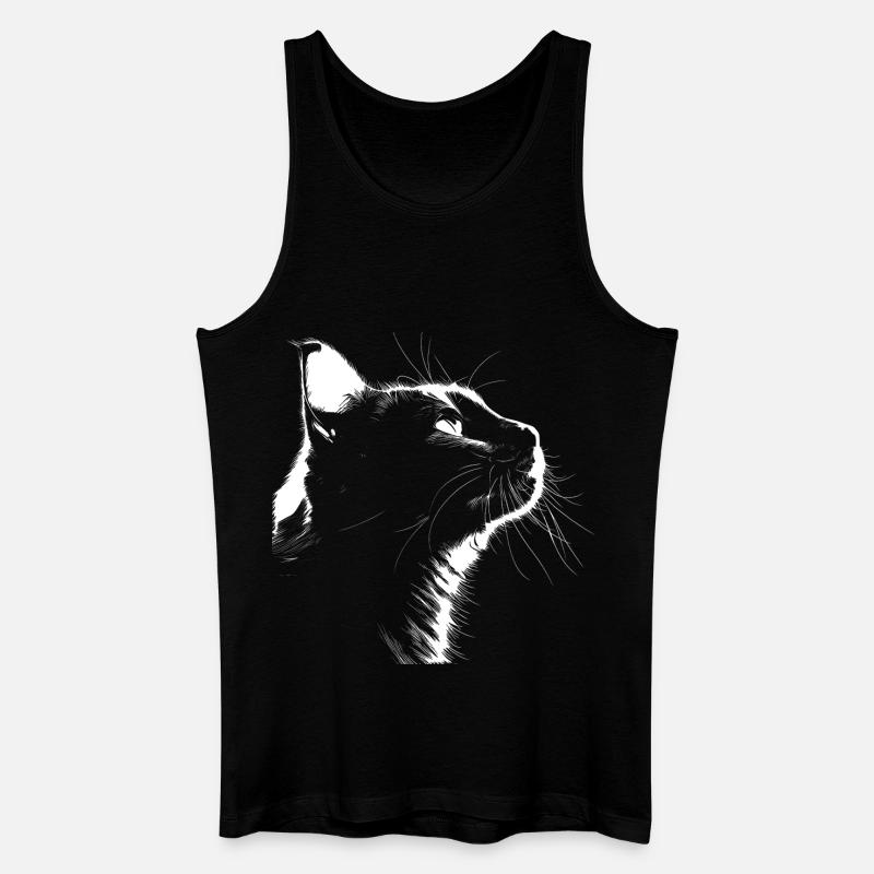 Silhouette Katze - Männer Bio Tank Top - Schwarz
