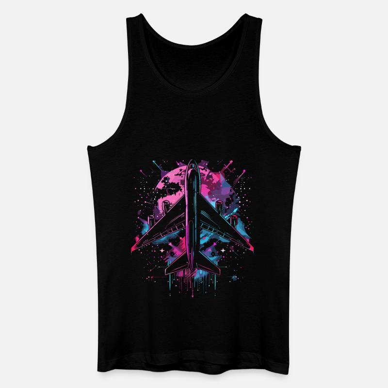 Flugzeug Steampunk - Männer Bio Tank Top - Schwarz